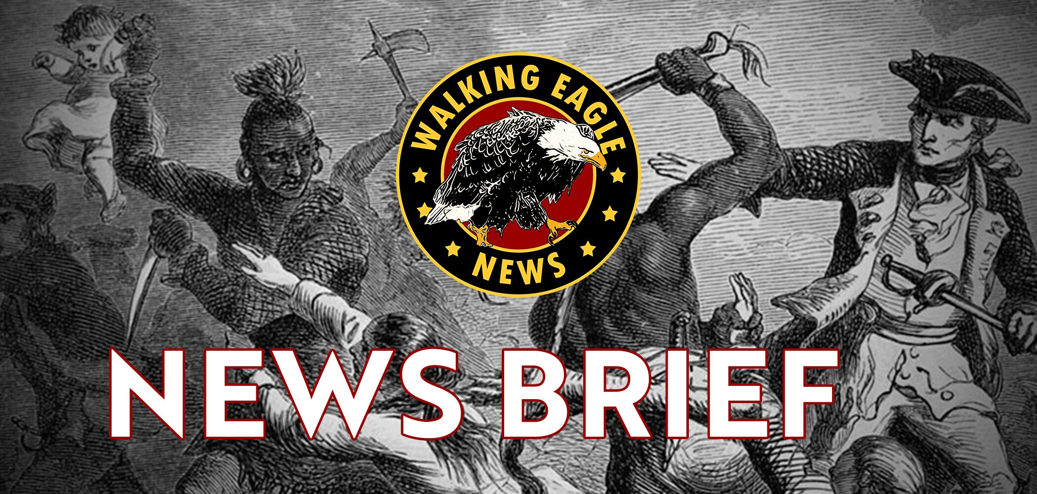 The Walking Eagle News Logo, which features a walking eagle. Underneath this are the words NEWS BRIEF.